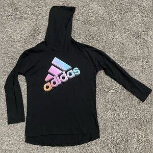 NWOT Adidas long sleeve shirt w/hood girls sz M10/12
